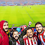 foto semis real madrid atlético de madrid con nuestra butaca del estadio Vicente Calderón